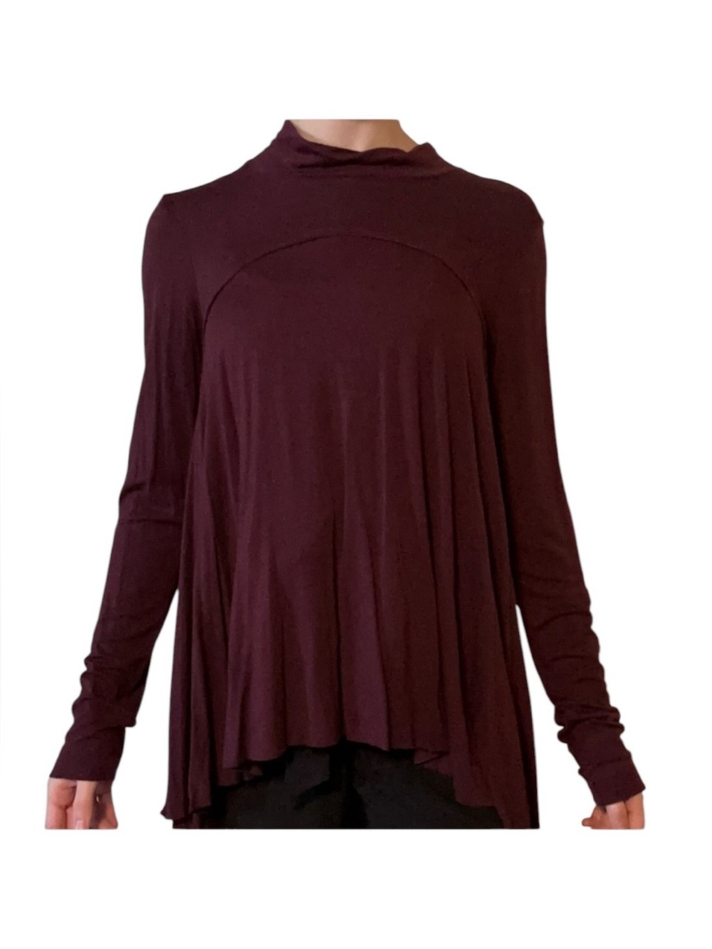 Frayed Jeans Maroon Top XS